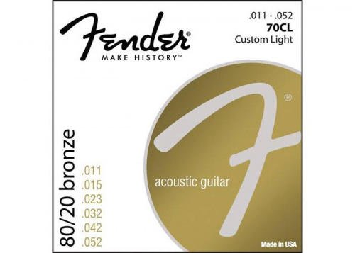 FENDER 70CL STRINGS NEW ACOUSTIC 80/20 BRONZE 11-52 струны для акустической гитары, бронза