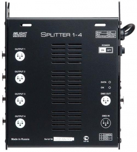 IMLIGHT SPLITTER 1-6 Блок распределения сигнала DMX-512, 1 вход, 6 выходов с гальванической развязко
