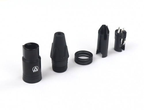 AuraSonics XN3F-B кабельный разъем 3-контактный XLR female, посеребренные контакты, черный фото 2