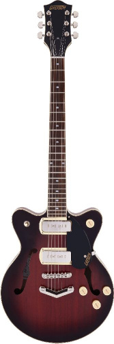 GRETSCH G2655-P90 Streamliner Jr. Double-Cut P90 Claret Burst полуакустическая гитара, цвет - коричневый