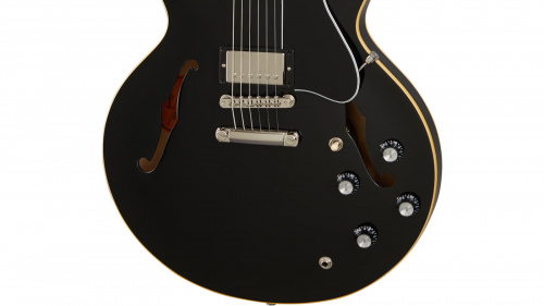 GIBSON ES-335 Vintage Ebony полуакустическая гитара, цвет черный, в комплекте кейс фото 3