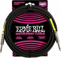 ERNIE BALL 6399 кабель инструментальный с прямыми джеками, 4,57 метров, черный