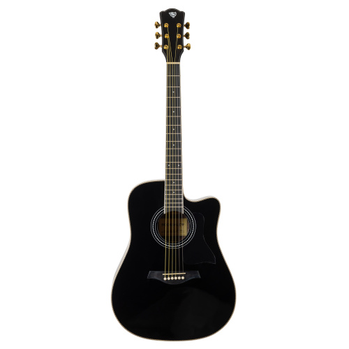 ROCKDALE Aurora D7 C BK Gloss Акустическая гитара Форма корпуса Dreadnought с вырезом. Цвет черный. Глянцевое покрытие. Верхняя дека из ели. Нижняя де