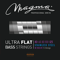 Magma Strings BE155SUF Струны с плоской обмоткой для 5-струнной бас-гитары Low B 40-125, Серия: Ultra Flat, Калибр: 40-60-80-100-125, Обмотка: плоская
