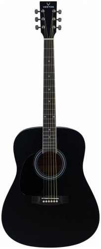 VESTON D-45 SP/BKS -акустическая гитара, дредноут, черная, матовая