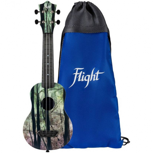 FLIGHT ULTRA S-40 Deep Forest укулеле сопрано,серия Ultra,поликарбонат армированный.Рисунок.Рюкзак