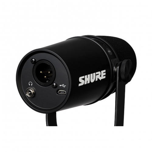 SHURE MOTIV MV7-K гибридный широкомембранный USB/XLR микрофон для записи/стримминга речи и вокала, цвет черный фото 2
