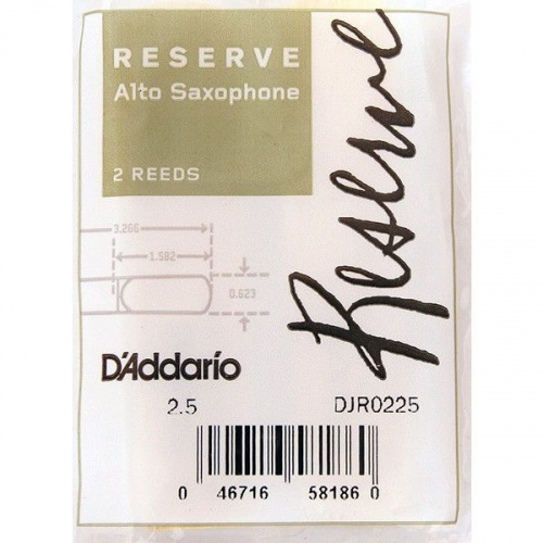 D'Addario DJR0225 трости для альт-саксофона, RESERVE (2 1/2), 2шт.в пачке