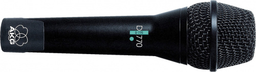 AKG D770 микрофон вокальный/инструментальный динамический кардиоидный, разъём XLR, частотный диапазон 60-20000Гц, чувствительность 2,2мВ/Па, импеданс 