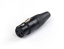AuraSonics X3F-B кабельный разъем 3-контактный XLR female, посеребренные контакты, черный