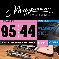 Magma Strings GE120S Струны для электрогитары 9.5-44, Серия: Stainless Steel, Калибр: 9.5-11.5-16-24-34-44, Обмотка: круглая, нержавеющая сталь.