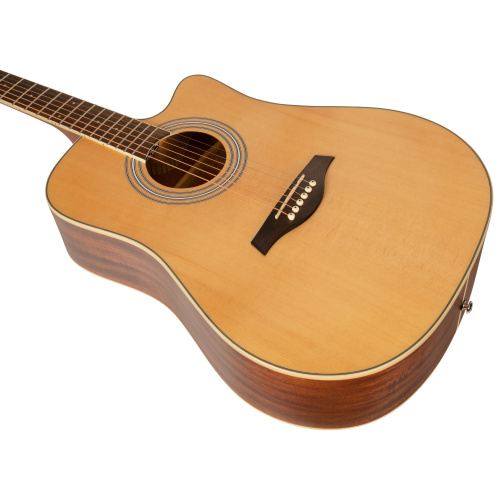 ROCKDALE Aurora D6 Satin C NAT акустическая гитара дредноут с вырезом, цвет натуральный, сатиновое покрытие фото 3