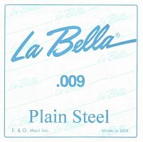 La Bella Plain Steel PS009 первая струна для электрогитары .
