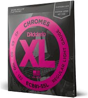 D'Addario ECB81/5SL струны для 5 струнной бас-гитары, Soft, хром, плоск.оплётка, 45-132