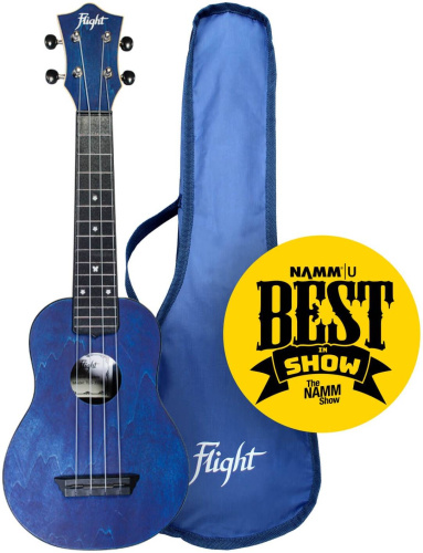 Flight TUS 35 DB укулеле сопрано, пластик, цвет темно-синий, с чехлом