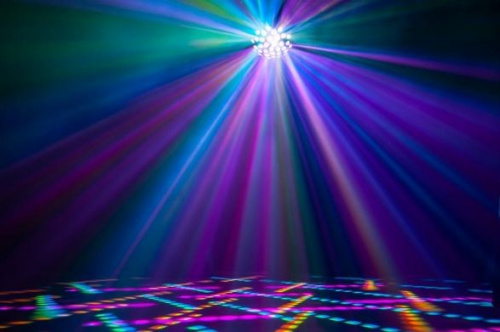 American DJ Contour светоэффект, полусфера с 36 линзами со светодиодами 27x 1.5Вт RGB 3-в-1. Угол луса 25градусов. 2 DMX канала, звуковая активация, а фото 3