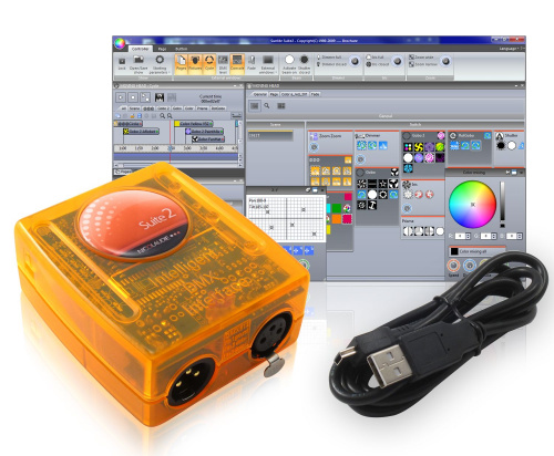 SUNLITE SUITE2-BC USB/DMX-интерфейс, 1 DMX out+1DMX in, (CD комплект), XP/Vista/Seven 32/64