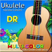 DR UMCSC MULTI-COLOR струны для укулеле сопрано/концерт нейлон разноцветные (зелёный красный,