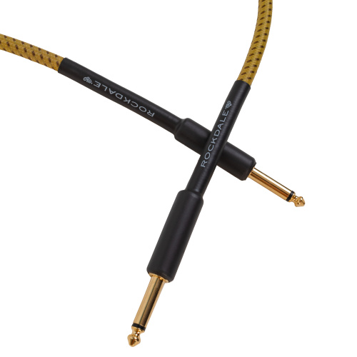 ROCKDALE Wild EY3 инструментальный (гитарный) кабель, материал твид, цвет желтый, металлические разъемы mono jack - mono jack, 3 фото 6