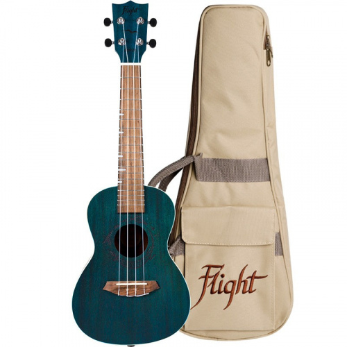 FLIGHT DUC380 TOPAZ - укулеле, концерт, махагони, цвет синий, чехол в комплекте