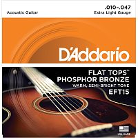 D'Addario EFT15 струны для акустической гитары, фосфор-бронза, полир, Extra Light 10-47*