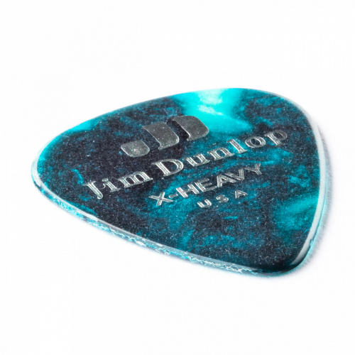 Dunlop Celluloid Turquoise Pearloid Extra Heavy 483P11XH 12Pack медиаторы, очень жесткие, 12 шт. фото 2