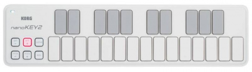 KORG NANOKEY2-WH портативный USB-MIDI-контроллер, 25 чувствительных к нажатию клавиш, кнопки изменения высоты тона, модуляции, сустейна и транспониров фото 4