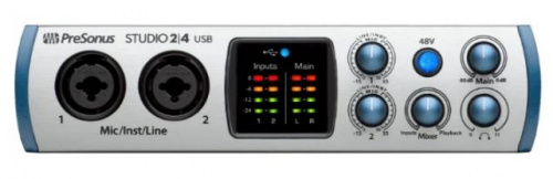 PreSonus Studio 24 аудио/MIDI интерфейс, USB 2.0, 2 вх/2 вых канала, предусилители XMAX, до 24 бит/1