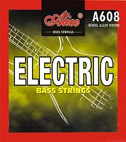 ALICE A608 (4)-M струны для бас гитары 4-х струнной, .045 .065 .085 .105, никелированные со стальным