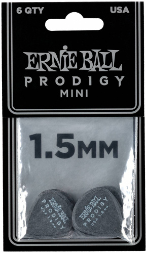 Ernie Ball 9200 медиатор Prodigy 1.5 mini материал делрин/цвет черный/6шт. фото 2