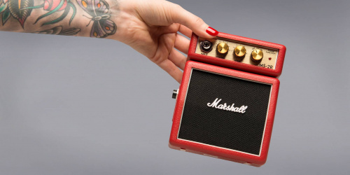 MARSHALL MS-2R MICRO AMP (RED) усилитель гитарный транзисторный, микрокомбо, 1 Вт, питание от батарей и адаптера (приобретается отдельно), красный цве фото 8