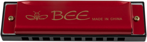 BEE DF10A-1 RED диатоническая губная гармошка, C, корпус пластик, крышки и платы алюминий. Цвет: кра фото 5