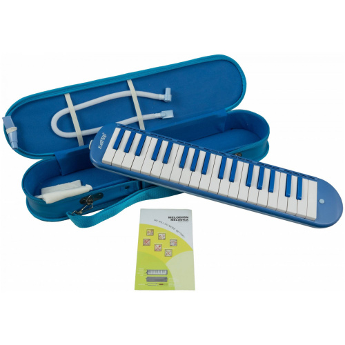 BEE BM-37SL BLUE мелодика духовая клавишная 37 клавиш, цвет голубой, мягкий чехол фото 7