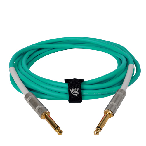 ROCKDALE Wild D5 инструментальный (гитарный) кабель, цвет светлозеленый, металлические разъемы mono jack - mono jack, 5 метров фото 4