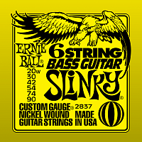 Ernie Ball 2837 струны для 6-струнной бас-гитары Nickel Bass SS Slinky 6 (20w-30-42-54-4-90)
