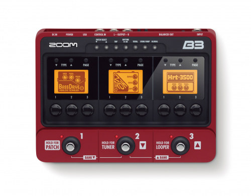 Zoom B3 мульти педаль эффектов для бас гитары с встроенным эмулятором кабинета/БП в комплекте фото 3
