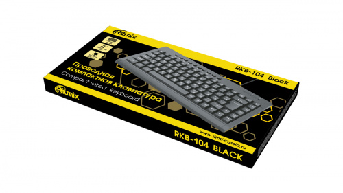 RITMIX RKB-104 BLACK Проводная клавиатура для ПК Материал корпуса: пластик Подключение: проводное к USB-порту Количество клавиш: 95 Количество мультим фото 3