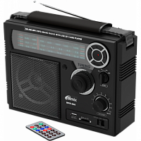 RITMIX RPR-888 ФМ/АМ/СВ1-2 4-х диапазонное радио (ФМ: 88-108 МГц), с разъемом для наушников, АУКС вход, с разъемом ЮСБ/СД, функция записи, дистанционн