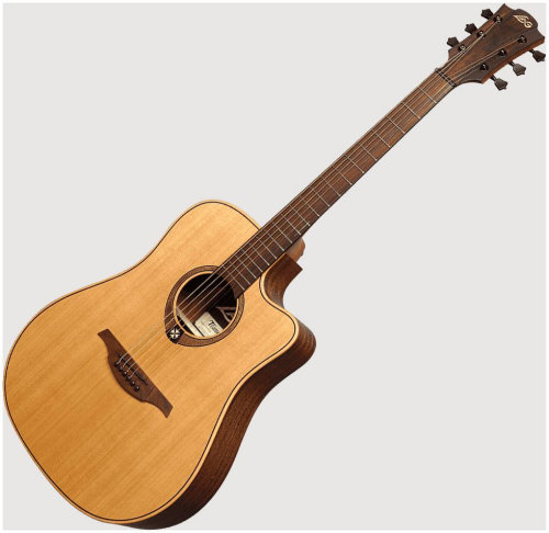 LAG T-170D CE Электро-акустическая гитара, Дредноут с вырезом и пьезодатчиком, цвет натуральный фото 3