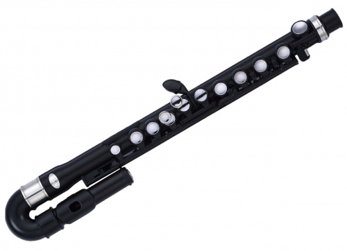 NUVO jFlute Kit Black/Black флейта, изогнутая головка, материал пластик, цвет чёрный, в комплекте мундштук, колено ре, смазка, чехол, тряпочка для про фото 2