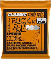 ERNIE BALL 3252 набор из 3х комплектов для эл. гитары Hybrid Slinky Classic RnR Pure (9-46)