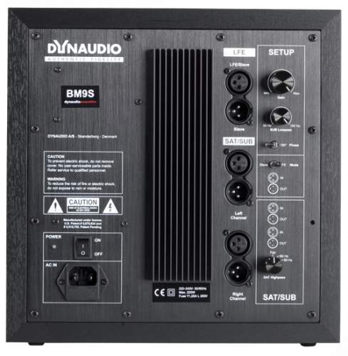 Dynaudio BM9S активный закрытый субвуфер 10". Усилитель: 200Вт. Частотный диапазон 29—250Гц (±3дБ). Подключение: LFE вход XLR + Link, 2 широкополосных фото 3