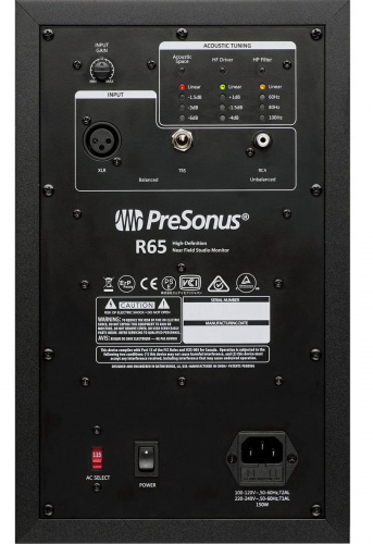 PreSonus R65 активный студийный монитор (bi-amp) кевлар 6,5"+ AMT 3" НЧ100+ВЧ50Вт 45-22000Гц 104дБ(пик) фото 2
