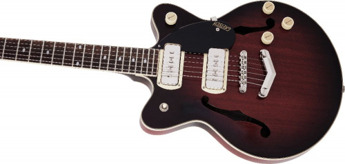GRETSCH G2655-P90 Streamliner Jr. Double-Cut P90 Claret Burst полуакустическая гитара, цвет - коричневый фото 5
