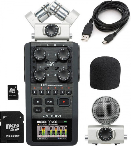 Zoom H6 ручной рекордер-портастудия. Каналы - 4/Сменные микрофоны/Цветной дисплей фото 16