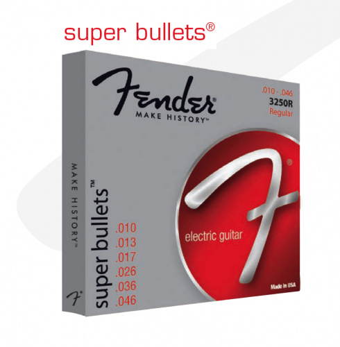 FENDER STRINGS NEW SUPER BULLET 3250LR NPS BULLET END 9-46, струны для электрогитары, стальные с никелевым покрытием