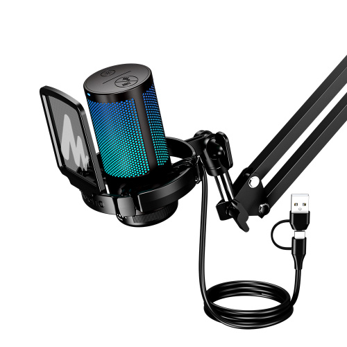 Maono DGM20S, конденсаторный USB микрофон, пантограф, 24bit 48kHz, RGB подсветка,поп-фильтр фото 6