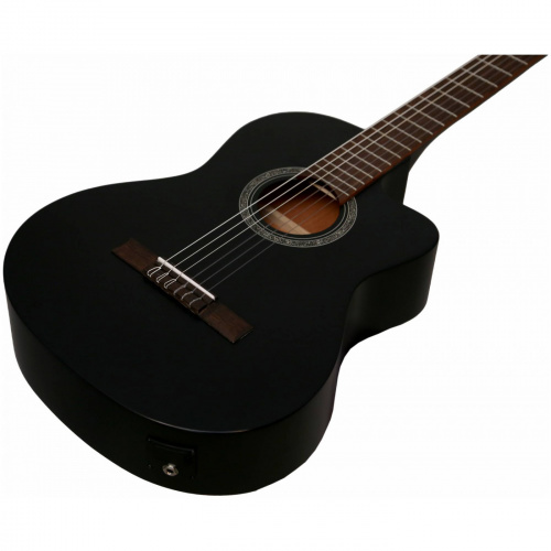 ALMIRES CEC-15 BKS классическая эл-ак. гитара с вырезом, ель/кр.дерево, цвет черный фото 8