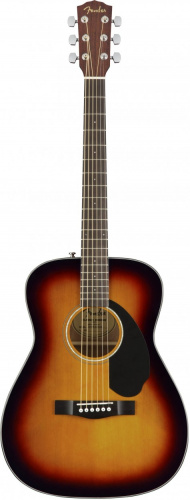 FENDER CC-60S CONCERT SUNBURST WN акустическая гитара, топ массив ели, накладка орех, цвет санберс
