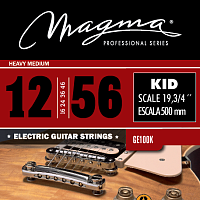 Magma Strings GE100K Струны для короткомензурной электрогитары 19 3/4" 12-56, Серия: Kid & Junior, Калибр: 12-16-24-36-46-56, Обмотка: круглая, никели